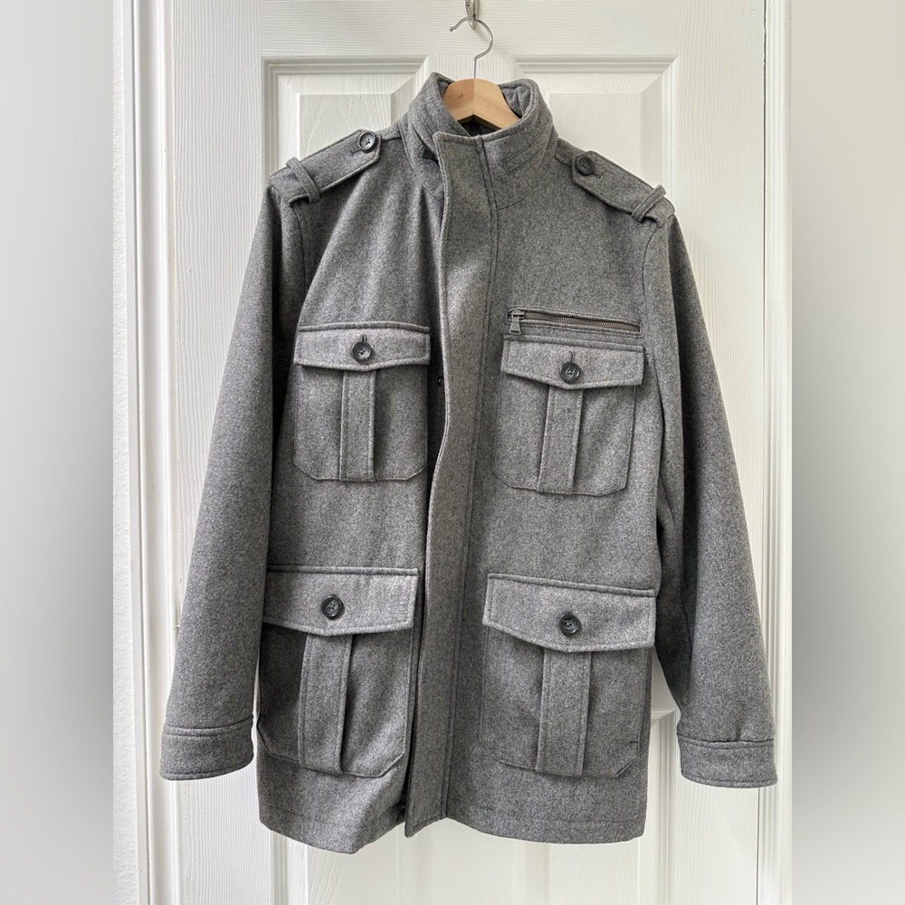 Express Men's Charcoal Trench Coat
